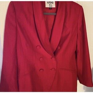 Kasper Jacket Blazer Women’s 10P Red Tuxedo Style Double Breasted